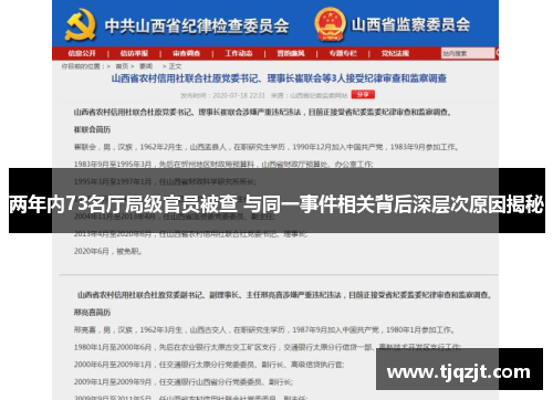 两年内73名厅局级官员被查 与同一事件相关背后深层次原因揭秘